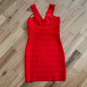 Bebe fiery red Bandage dress
